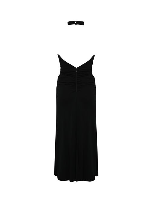 Abito in jersey con scollo incrociato Nero Elisabetta Franchi | AB71952E2110